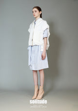 White Oversized Zip Up Waistcoat