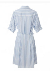 Striped Botton-Up Short Sleeve Dress