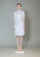 Striped Botton-Up Short Sleeve Dress