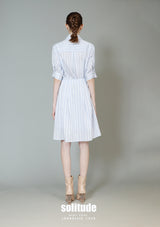 Striped Botton-Up Short Sleeve Dress