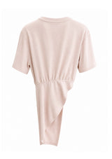 Pink Asymmetrical Knitted Top