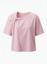 Pink Shoulder-Twist Tee