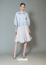 Powder Blue Puff Sleeves Shirt Jacket