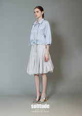 Powder Blue Puff Sleeves Shirt Jacket