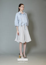 Powder Blue Puff Sleeves Shirt Jacket