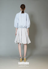 Powder Blue Puff Sleeves Shirt Jacket