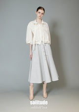 Beige Puff Sleeves Shirt Jacket