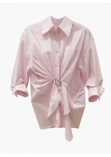 Pink Asymmetrical Woven Shirt
