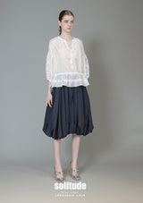 White Lace Trimmed Drawsting Top