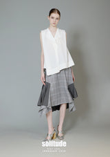 Off-White V Neck Woven Sleeveless Top