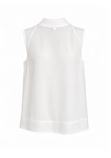 Off-White V Neck Woven Sleeveless Top