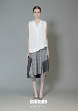 Off-White V Neck Woven Sleeveless Top