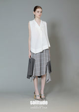 Off-White V Neck Woven Sleeveless Top