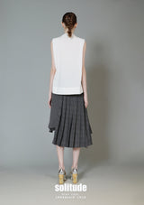 Off-White V Neck Woven Sleeveless Top