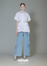 Lace Trimmed Short Sleeves Top