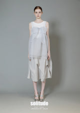 Grey Chiffon Ribbon Vest