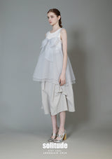 Grey Chiffon Ribbon Vest
