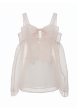 Pink Chiffon Ribbon Vest