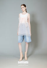 Pink Chiffon Ribbon Vest