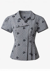 Black Side Button Up Cropped Top