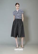 Black Side Button Up Cropped Top