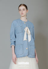 Ribbon Medium Wash Denim Jacket