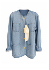 Ribbon Medium Wash Denim Jacket