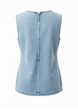 Bows-Front Denim Vest Dress
