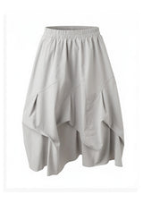 Grey Asymmetrical Woven Skirt