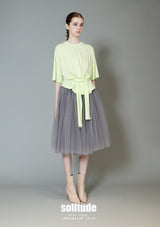 Neon Yellow Wrap-Around Knitted Tee