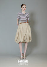 Khaki Balloon Skirt with Belt