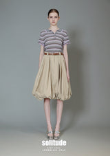 Khaki Balloon Skirt with Belt
