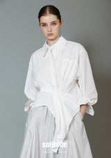 White Asymmetrical Woven Shirt