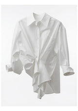 White Asymmetrical Woven Shirt