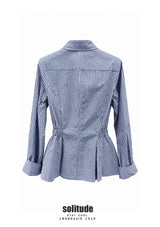 Blue Mini-Check Fitted Shirt