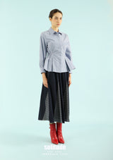 Blue Mini-Check Fitted Shirt
