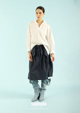 White Ruffles Collars Oversized Shirt