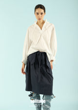 White Ruffles Collars Oversized Shirt