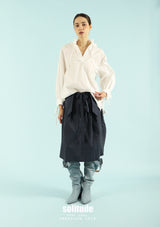 White Ruffles Collars Oversized Shirt