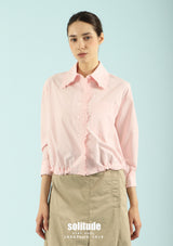 Pink Embroidered-Lace Shirt