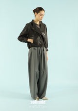 Charcoal Vintage Faux-Leather Jacket