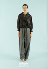 Charcoal Vintage Faux-Leather Jacket