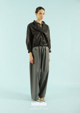 Charcoal Vintage Faux-Leather Jacket