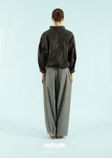 Charcoal Vintage Faux-Leather Jacket