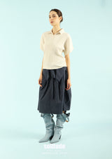 Beige Crinkled Polo Tee