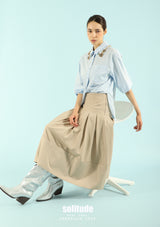 Power Blue Beaded Collar Shirt