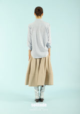 Ruffle Details Striped Shirt