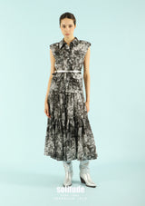 Black Patterned Tank Maxi Dress