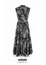 Black Patterned Tank Maxi Dress
