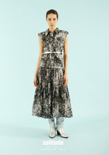 Black Patterned Tank Maxi Dress